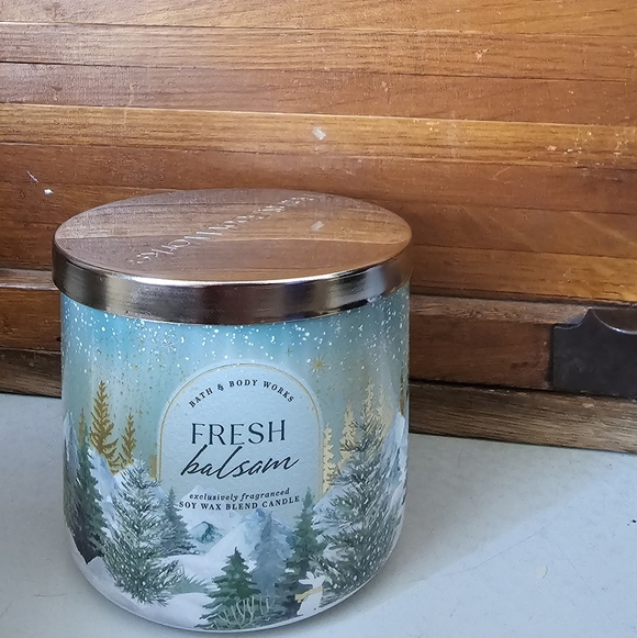 Bath & Body Works 3 Wick Fresh Balsam Scented Candle New - Picture 1 of 4